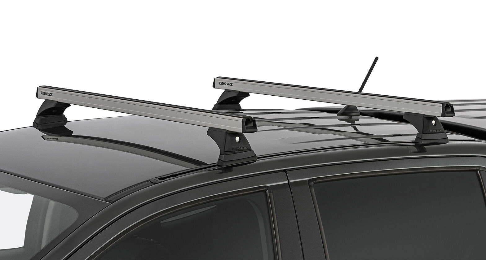 Rhino HD Silver 2 Bar Roof Rack for FORD Ranger PX/PX2/PX3 4dr Ute