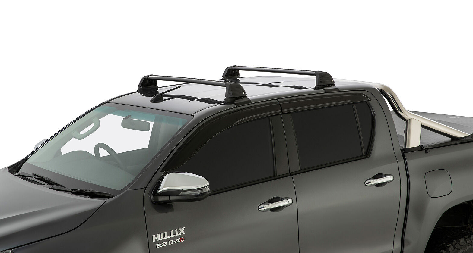 Rhino Vortex ROC25 Flush Black 2 Bar Roof Rack for TOYOTA Hilux Gen 8