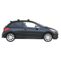 Prorack Silver 2 Bar Aero Through Bar kit to suit Peugeot 207 3dr Hatch (2007 - 2012)
