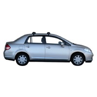 Prorack Silver 2 Bar Aero Flush Bar kit to suit Nissan Tiida 4dr Sedan (2004 - 2012)