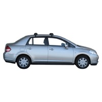 Prorack Silver 2 Bar Aero Through Bar kit to suit Nissan Tiida 4dr Sedan (2004 - 2012)