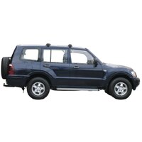 Prorack Black 2 Bar Aero Through Bar kit to suit Mitsubishi Pajero LWB NM/NP 5dr SUV (5/2000 - 10/2006)