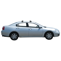 Prorack Silver 2 Bar Aero Through Bar kit to suit Mitsubishi 380 4dr Sedan (10/2005 - 2008)