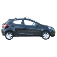 Prorack Silver 2 Bar Aero Through Bar kit to suit Mazda Demio 5dr Hatch (9/2007 - 2014)