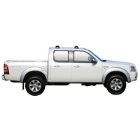 Prorack Silver 2 Bar Aero Through Bar kit to suit Ford Ranger Crew Cab 4dr Ute (11/2006 - 2011)