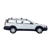 Prorack Silver 2 Bar Aero Through Bar kit to suit Volvo XC70 5dr Wagon (3/2004 - 2007)