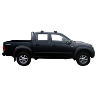 Prorack Black 2 Bar Aero Through Bar kit to suit Isuzu D-Max Double Cab 4dr Ute (2009 - 2012)