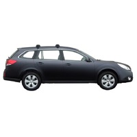 Prorack Silver 2 Bar Aero Through Bar kit to suit Subaru Outback 5dr Wagon (9/2009 - 2014)
