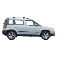 Prorack Silver 2 Bar Aero Through Bar kit to suit Skoda Yeti 5dr SUV (2009 - 2017)