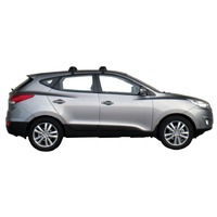 Prorack Silver 2 Bar Aero Through Bar kit to suit Hyundai ix35 5dr SUV (2010 - 2015)
