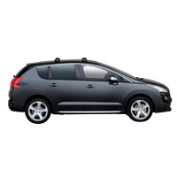 Prorack Silver 2 Bar Aero Flush Bar kit to suit Peugeot 3008 5dr SUV (2010 - 2016)