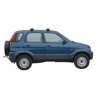 Prorack Silver 2 Bar Aero Through Bar kit to suit Daihatsu Terios 5dr SUV (1997 - 2005)