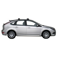 Prorack Silver 2 Bar Aero Through Bar kit to suit Ford Focus 5dr Hatch (7/2008 - 6/2011)