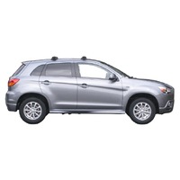 Prorack Silver 2 Bar Aero Through Bar kit to suit Mitsubishi ASX 5dr SUV (8/2010 - 10/2019)