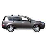 Prorack Silver 2 Bar Aero Through Bar kit to suit Mitsubishi Outlander MK II 5dr SUV (10/2009 - 2012)
