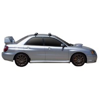 Prorack Silver 2 Bar Aero Through Bar kit to suit Subaru Impreza 4dr Sedan (2001 - 2007)