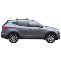 Prorack Silver 2 Bar Aero Flush Bar kit to suit Hyundai Santa Fe 5dr SUV (2012 - 2018)