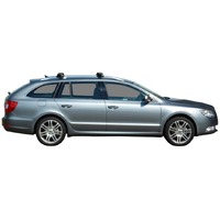 Prorack Silver 2 Bar Aero Through Bar kit to suit Skoda Superb 5dr Wagon (2009 - 2015)
