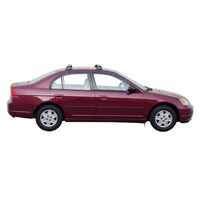 Prorack Silver 2 Bar Aero Flush Bar kit to suit Honda Civic 4dr Sedan (10/2000 - 1/2006)