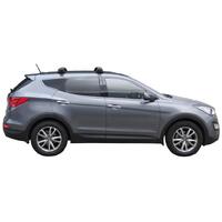 Prorack Silver 2 Bar Aero Through Bar kit to suit Hyundai Santa Fe 5dr SUV (2012 - 2018)