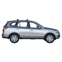 Prorack Silver 2 Bar Aero Through Bar kit to suit Hyundai Santa Fe 5dr SUV (2009 - 2012)