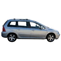 Prorack Silver 2 Bar Aero Rail Bar kit to suit Peugeot 307 5dr Wagon (2003 - 8/2008)