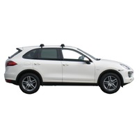 Prorack Silver 2 Bar Aero Through Bar kit to suit Porsche Cayenne 5dr SUV (2010 - 2018)