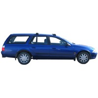 Prorack Silver 2 Bar Aero Through Bar kit to suit Ford Falcon AU 5dr Wagon (9/1998 - 10/2002)