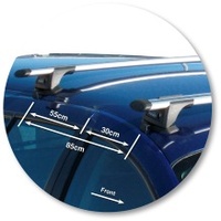 Yakima Black 2 Bar Roof Rack - Ford Falcon AU 5dr Wagon 9/98 - 8/02 (S16Y &amp; K157)