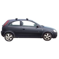 Prorack Silver 2 Bar Aero Through Bar kit to suit Holden Barina 3dr Hatch (2000 - 2006)