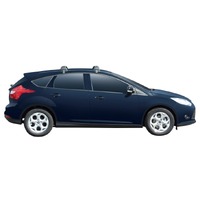 Prorack Black 2 Bar Aero Flush Bar kit to suit Ford Focus Existing Hole Under Door Frame 5dr Hatch (2011 - 2018)