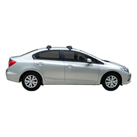 Prorack Black 2 Bar Aero Flush Bar kit to suit Honda Civic 4dr Sedan (2012 - 10/2016)