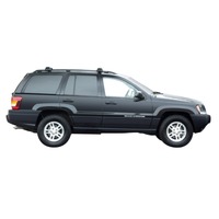 Prorack Black 2 Bar Aero Through Bar kit to suit Jeep Grand Cherokee WG 5dr SUV (1999 - 2004)