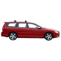 Prorack Silver 2 Bar Aero Through Bar kit to suit Volvo V70 5dr Wagon (2007 - Current)