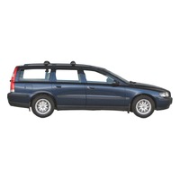 Prorack Black 2 Bar Aero Through Bar kit to suit Volvo V70 5dr Wagon (11/2000 - 2006)