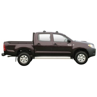 Prorack Silver 2 Bar Aero Through Bar kit to suit Toyota HiLux Double Cab 4dr Ute (5/2005 - 2012)