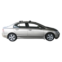 Prorack Silver 2 Bar Aero Through Bar kit to suit Honda Civic 4dr Sedan (2/2006 - 2011)