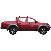 Prorack Black 2 Bar Aero Through Bar kit to suit Mitsubishi Triton Double Cab 4dr Ute (6/2006 - 3/2015)