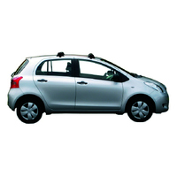 Prorack Silver 2 Bar Aero Through Bar kit to suit Toyota Yaris 5dr Hatch (8/2005 - 2011)