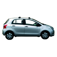 Prorack Silver 2 Bar Aero Flush Bar kit to suit Toyota Yaris 5dr Hatch (8/2005 - 2011)
