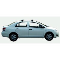Prorack Silver 2 Bar Aero Through Bar kit to suit Toyota Yaris 4dr Sedan (8/2005 - 2011)
