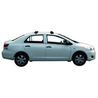 Prorack Silver 2 Bar Aero Flush Bar kit to suit Toyota Yaris 4dr Sedan (8/2005 - 2011)
