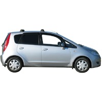 Prorack Silver 2 Bar Aero Through Bar kit to suit Mitsubishi Colt 5dr Hatch (12/2003 - 2014)