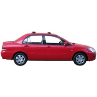 Prorack Silver 2 Bar Aero Through Bar kit to suit Mitsubishi Lancer 4dr Sedan (8/2003 - 8/2007)