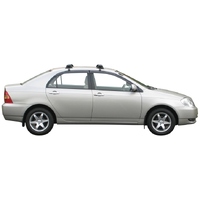 Prorack Silver 2 Bar Aero Through Bar kit to suit Toyota Corolla 4dr Sedan (11/2001 - 4/2007)