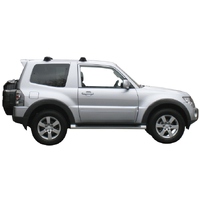 Prorack Black 2 Bar Aero Through Bar kit to suit Mitsubishi Pajero SWB 3dr SUV (3/2007 - Current)