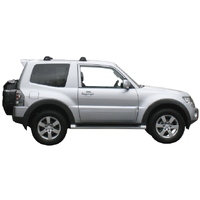 Prorack Silver 2 Bar Aero Flush Bar kit to suit Mitsubishi Pajero SWB 3dr SUV (3/2007 - Current)