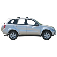 Prorack Silver 2 Bar Aero Through Bar kit to suit Toyota Rav4 5dr SUV (6/2000 - 1/2006)