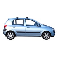 Prorack Silver 2 Bar Aero Flush Bar kit to suit Hyundai Getz 5dr Hatch (10/2002 - 2010)