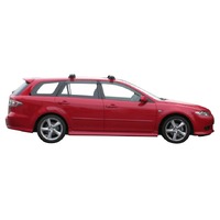 Prorack Silver 2 Bar Aero Through Bar kit to suit Mazda 6/Atenza 5dr Wagon (6/2002 - 2/2008)